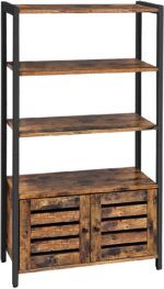 Floor-Standing Storage Cabinet and Cupboard with 2 Louvred Doors and 3 Shelves  Rustic Brown