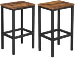 Bar Set Stools of 2 Bar Chairs  Rustic Brown