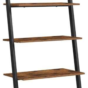 5-Tier Bookshelf Rack  Rustic Brown and Black