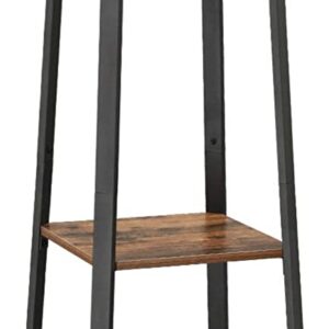 Coat Rack with 3 Shelves with Hooks Rustic Brown and Black