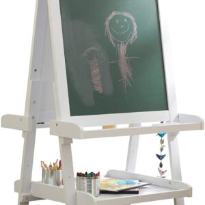 White Deluxe Wood Easel set for kids