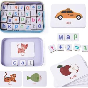 Wooden Magnetic Letters Numbers Alphabet Fridge Magnets Educational Toy Set Preschool Learning for 3 to 5 Years Kid Toddler