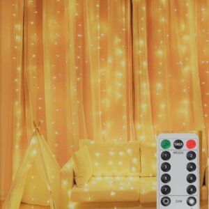 USB Powered 300 LED Curtain String Light with 8 Modes and Remote Control for Bedroom Party Wedding Decorations