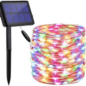 20m 200 LED Solar Powered Outdoor Lights with 8 Lighting Modes and Waterproof for Home Garden and Decoration