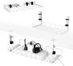 2 pack Under Desk Cable Management Tray  White