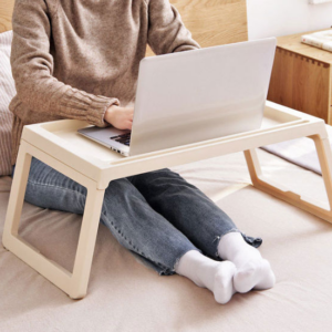 Multifunction Laptop Bed Desk with foldable legs for Home Office (White)