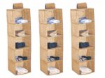 3 Pack 5-Tier Shelf Hanging Closet Organizer and Storage for Clothes (Beige)