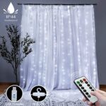 300 LEDs Window Curtain Fairy Lights 8 Modes and Remote Control for Bedroom (Cool White  300 x 300cm)