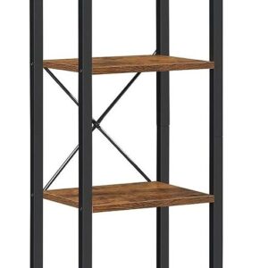 Small 6-Tier Industrial Bookshelf  Rustic Brown  Black