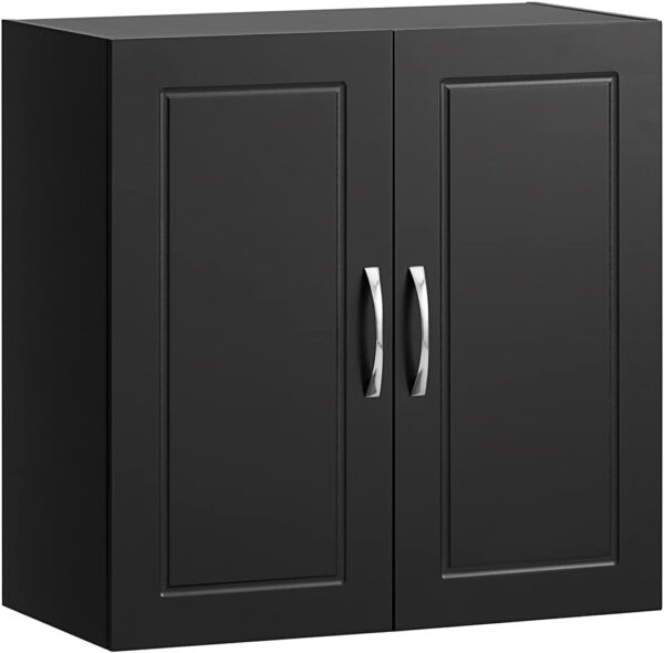 Wall Storage Cabinet Double Doors  Black