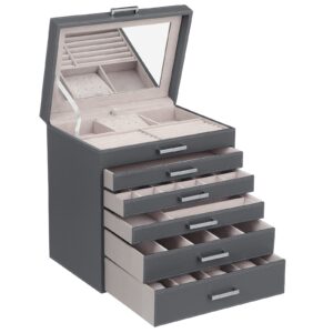 Jewellery Grey Box  6 Layers   5 Drawers