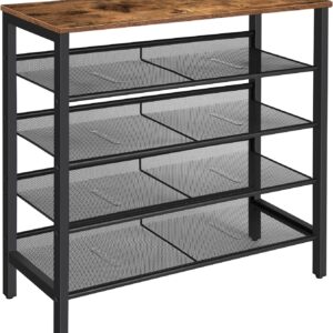 5-Tier Shoe Rack  Industrial Shoe Organizer Storage Bench