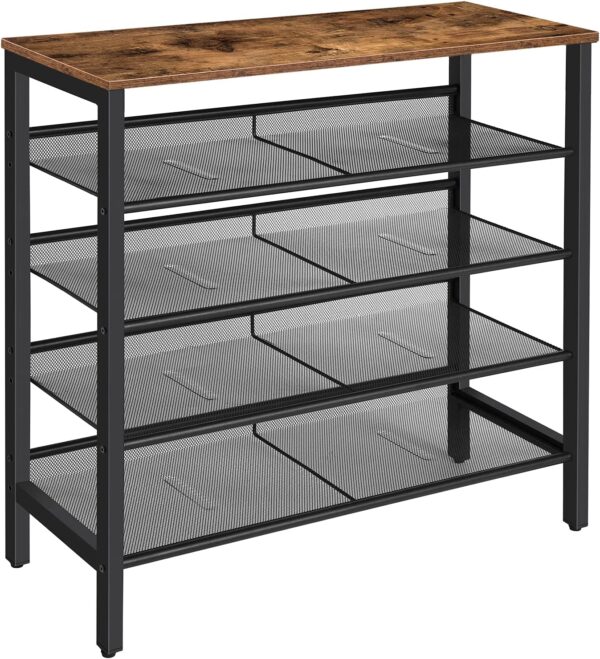 5-Tier Shoe Rack  Industrial Shoe Organizer Storage Bench