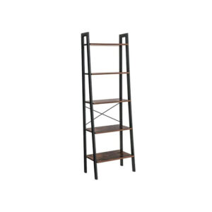 5 Tiers A-shaped Ladder Storage Shelf  Rustic  Brown