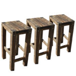 Set of 3 black bar stools