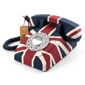 746 Retro Rotary Push Button Desk Home Phone Union Jack UK