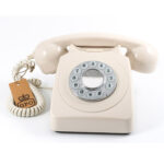 746 Retro Rotary Push Button Desk Phone Ivory Home Office