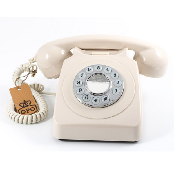 746 Retro Rotary Push Button Desk Phone Ivory Home Office