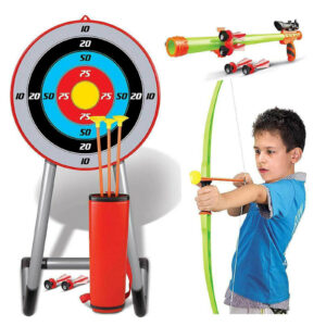 New Kingsport Large 2 in 1 Archery Set Kids Suction Arrows Target 90cm Stand