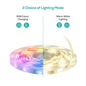 5m IP65 Smart RGB & Warm White LED Strip Lights