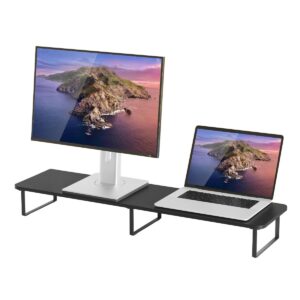 Black Dual Monitor Riser