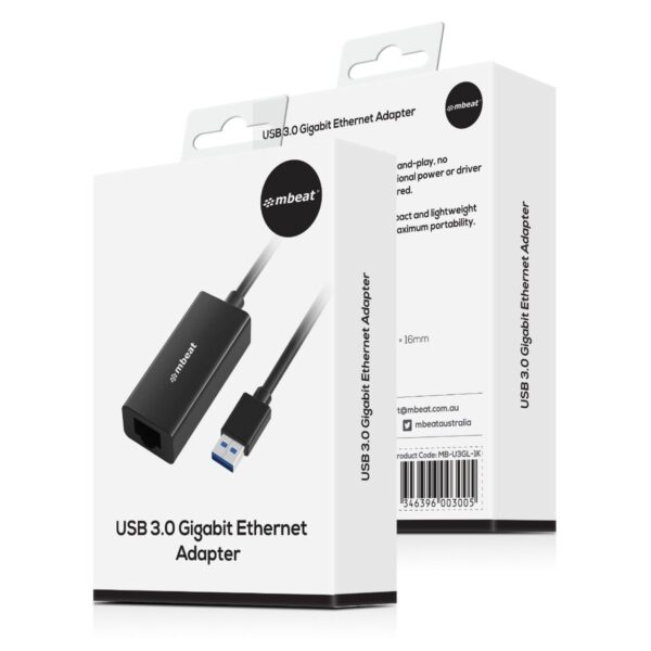 USB 3.0 Gigabit LAN Ethernet Adapter - Black