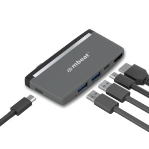 Essential Pro 5-in-1 USB- C Hub ( 4K HDMI Video  USB-C PD Pass Through Charging  USB 3.0 x 2  USB-C x 1)