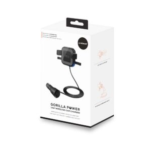 Gorilla Power 10W Wireless Car Charger With 2.4A USB Charging  Air Vent Clip & Windshield Stand