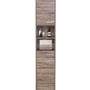 Alto Bathroom Tallboy Narrow High Cabinet With 2 Doors/2 Shleves - Walnut