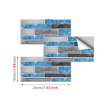 9PCS Mosaic Marble Bricks Self-adhesive Bathroom Kitchen Wall Tile Sticker Raven Sky