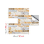 9PCS Mosaic Marble Bricks Self-adhesive Bathroom Kitchen Wall Tile Sticker Golden Fawn