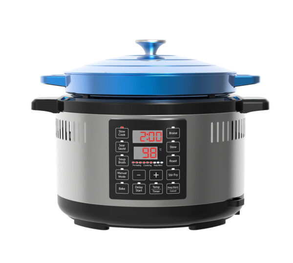 6.5L Smart Digital Dutch Oven w/ 8 Cook Settings  Stainless Steel