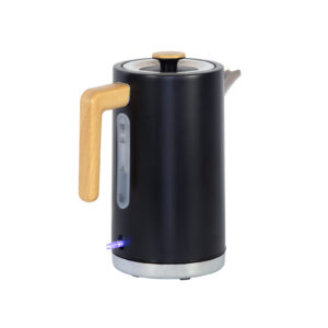 1.7L Kitchen Kettle in Black w/ Wood