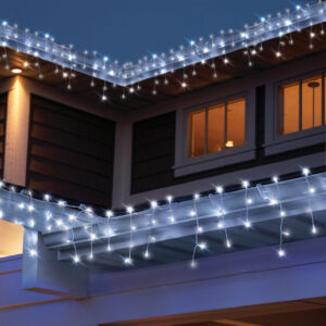 Solar white curtain lights