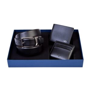 BELT AND WALLET & CARD HOLDER BLACK SET