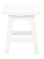 Tokyo Solid Mahogan Timber Footstool (White)