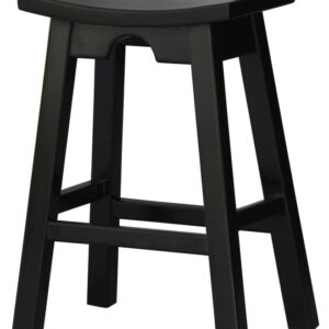 Zen Solid Mahogany Kitchen Counter Stool (Black)