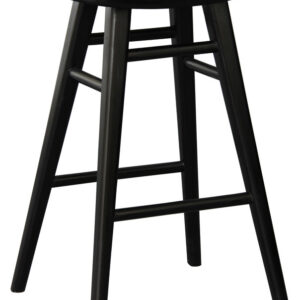 Aria Oval Solid Timber Counter Stool (Black)