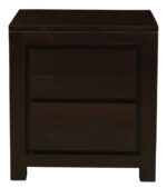 Amsterdam 2 Drawer Bedside Table (Chocolate)