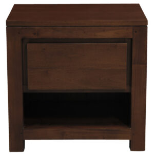 Amsterdam Solid Mahogany Timber 1 Drawer Bedside Table (Mahogany)