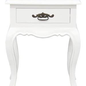 French Provincial 1 Drawer Lamp Table (White)