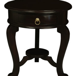 Emilia 1 Drawer Solid Mahogany Timber Lamp Table (Chocolate)