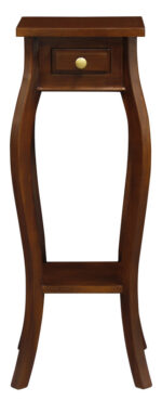 1 Drawer Cabriol Leg Plant Stand (Mahogany)