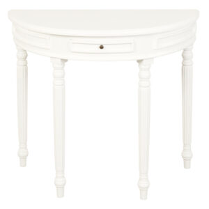 Turn Leg Half Round Sofa Table (White)