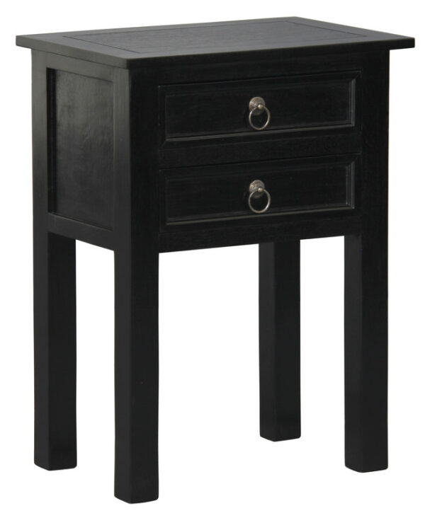 Elliot 2 Drawer Lamp Table (Black)