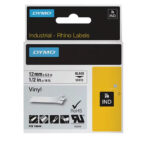 DymoRhino Blk on Wht 12mm Tape 12mm x 5.5m - for use in  Printer