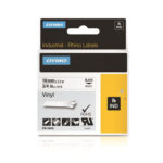 DymoRhino Blk on Wt 19mm Tape 19mm x 5.5m - for use in  Printer