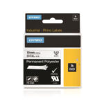 DymoRhino Blk on Wht 19mm Tape 19mm x 5.5m - for use in  Printer