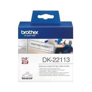 DK22113 Continuous Clear Film Tape (Black Print on Clr) 62mm - for use in  Printer