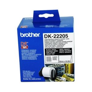 DK22205 Continuous Length Paper Label Tape 62mm x 30.48m - for use in  Printer